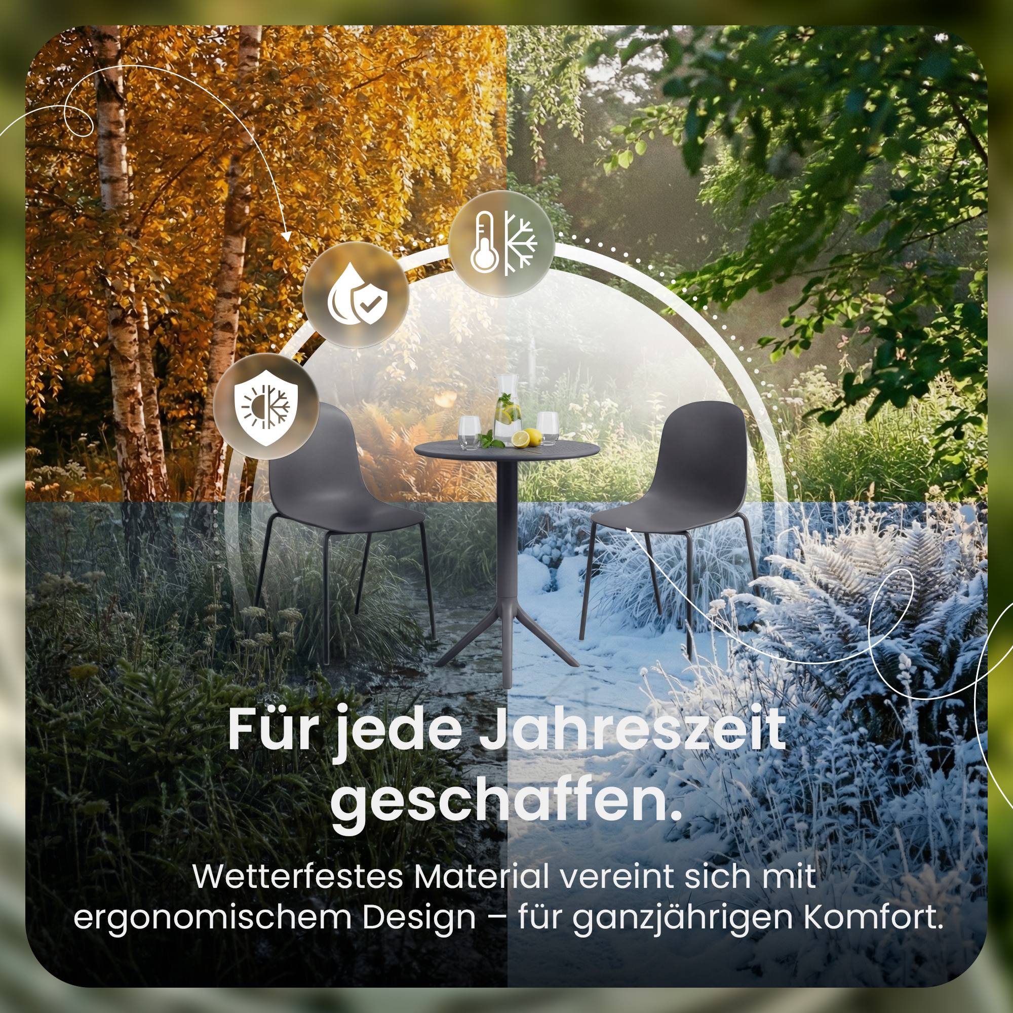 Gartenmöbel-Set Torin mit 2 Stühlen