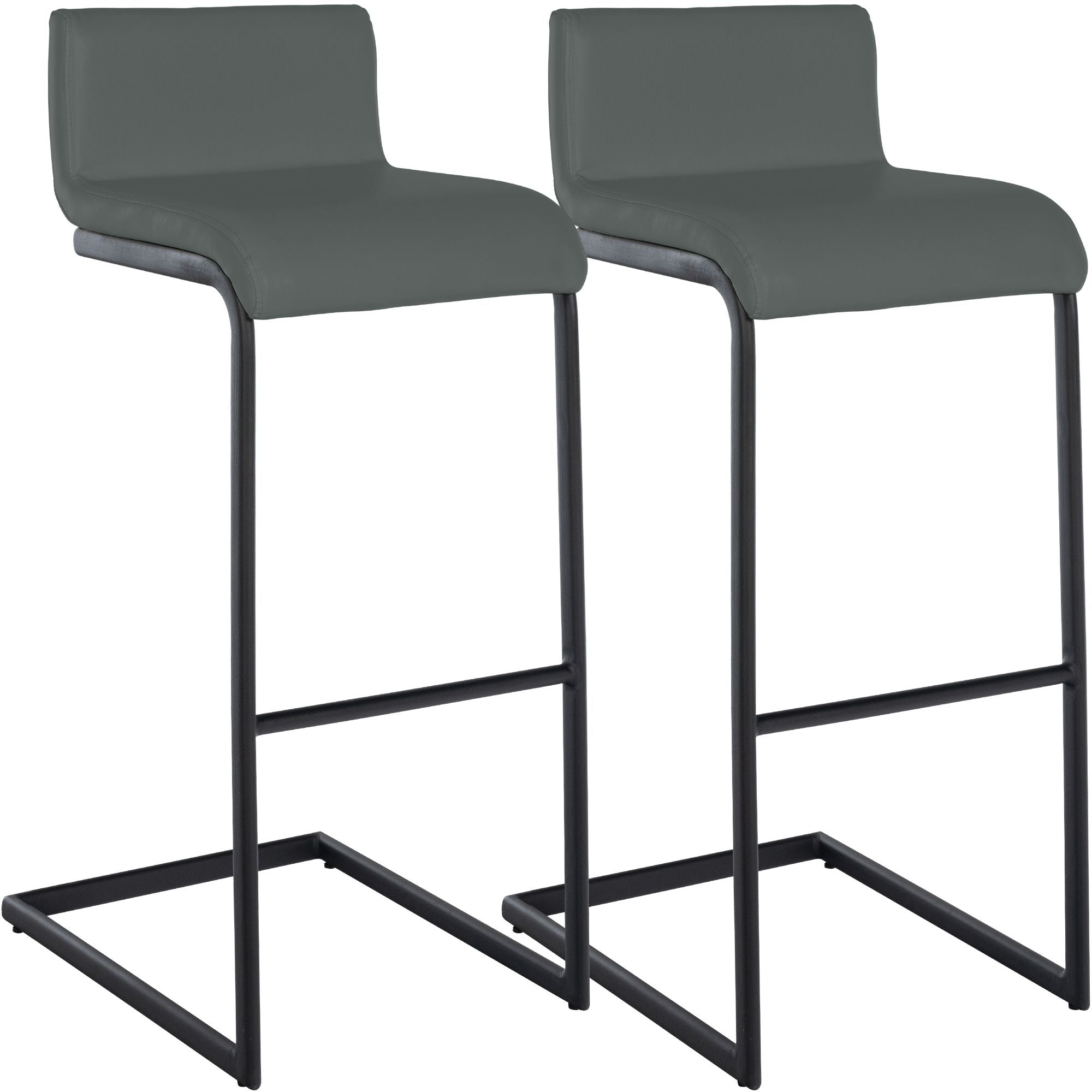 2er Set Barhocker Newport schwarzes Metallgestell