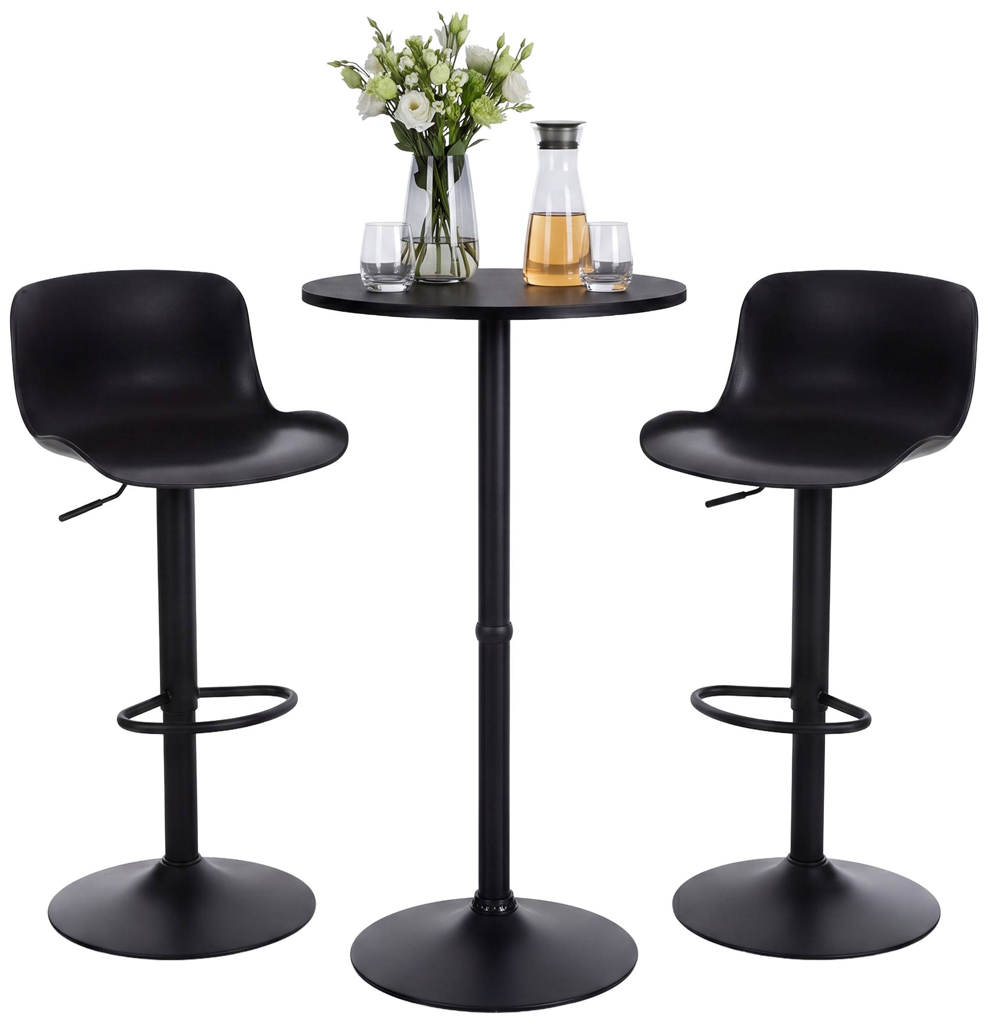 2er Bartisch Set Velor Kunststoff