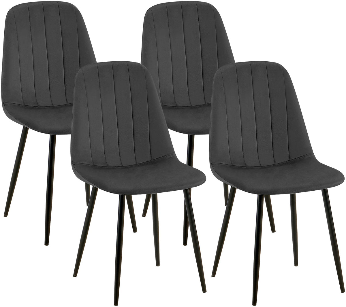 4er Set Esszimmerstühle Baxter Samt