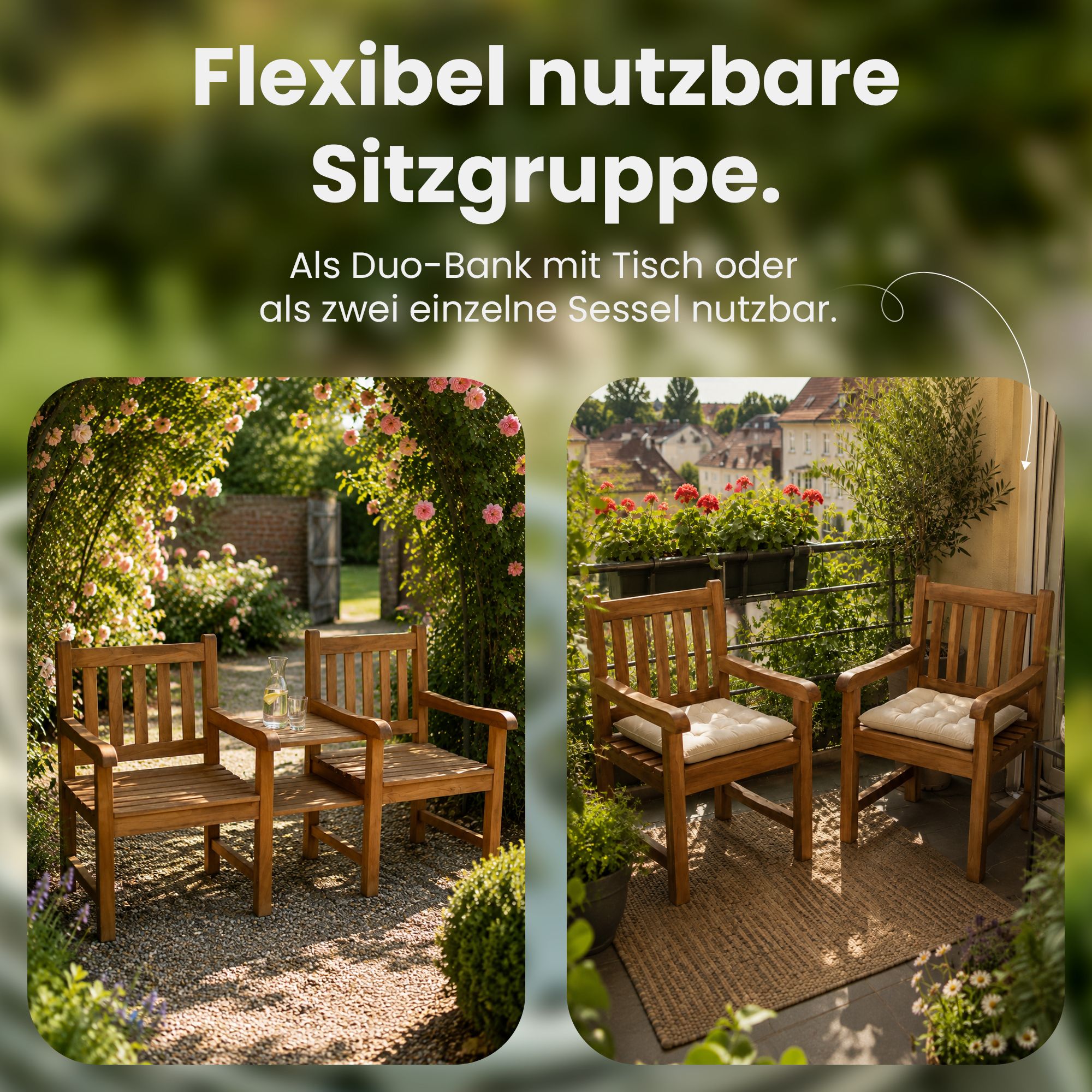 Teakbank Lior mit Tisch
