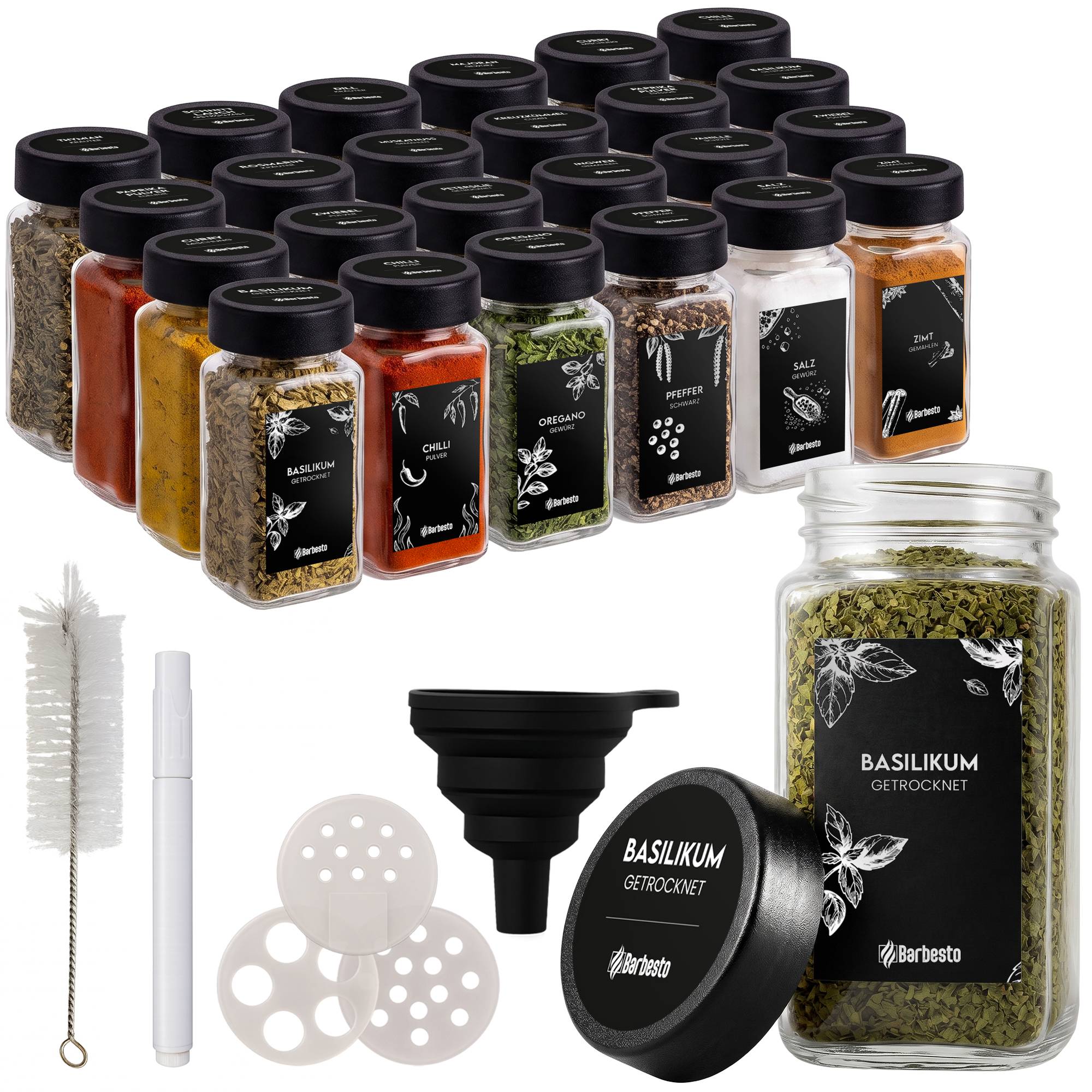 24er Set Gewürzgläser