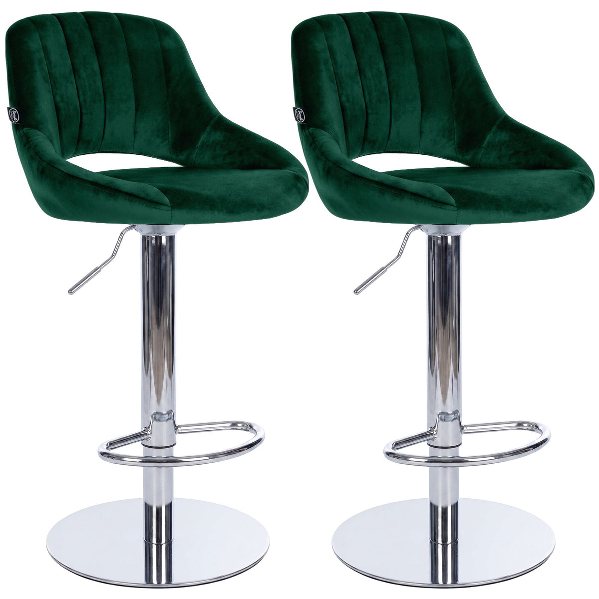 2er Set Barhocker Milet Chrom mit extra schweren Standfüßen