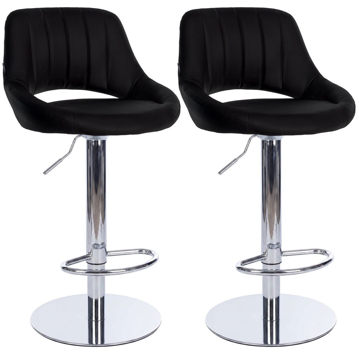 2er Set Barhocker Milet Chrom mit extra schweren Standfüßen