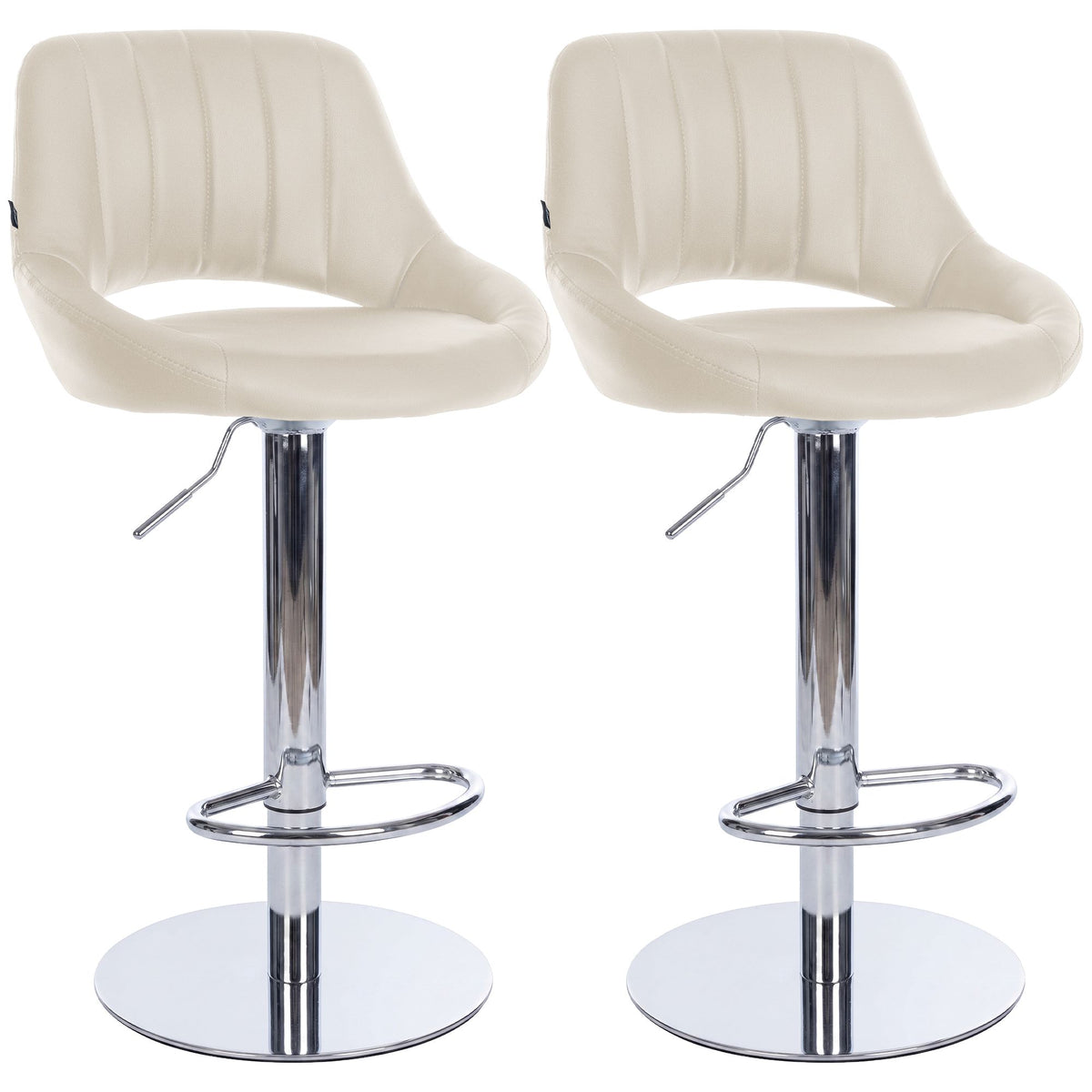 2er Set Barhocker Milet Chrom mit extra schweren Standfüßen