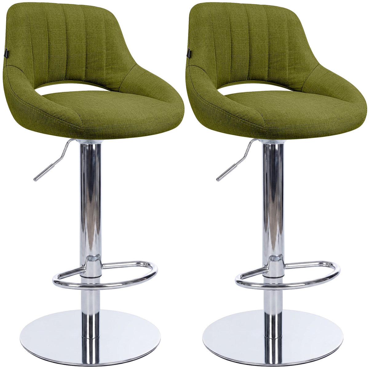 2er Set Barhocker Milet Chrom mit extra schweren Standfüßen