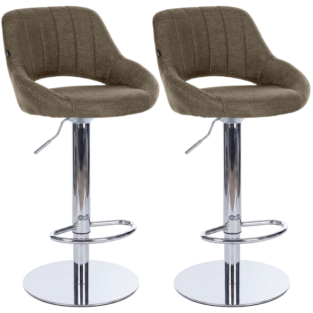2er Set Barhocker Milet Chrom mit extra schweren Standfüßen
