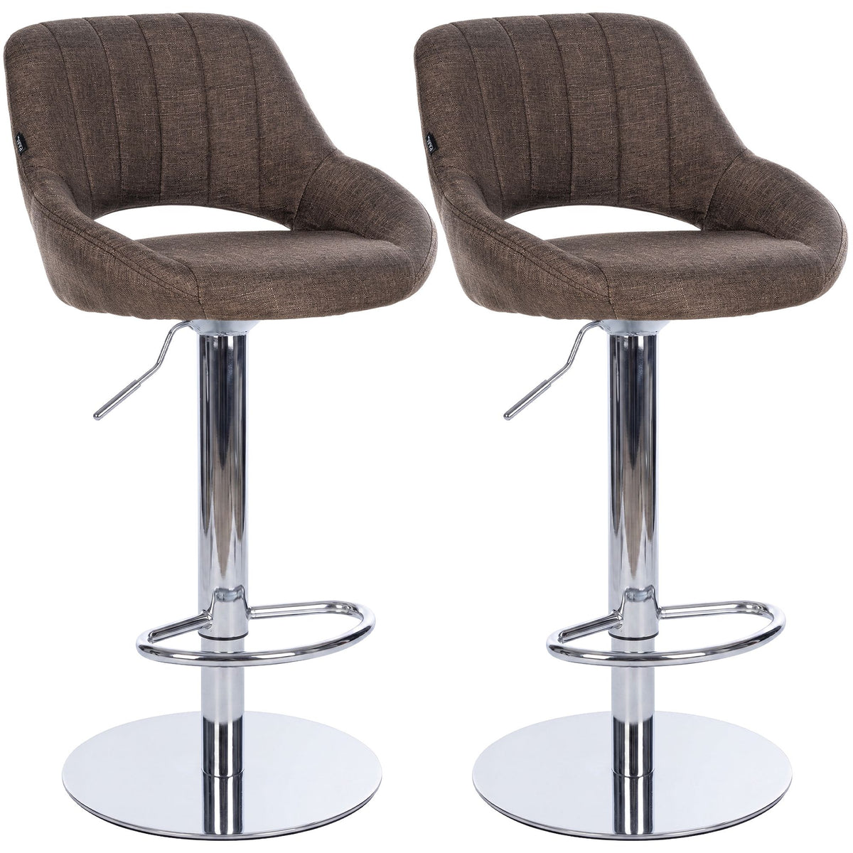 2er Set Barhocker Milet Chrom mit extra schweren Standfüßen