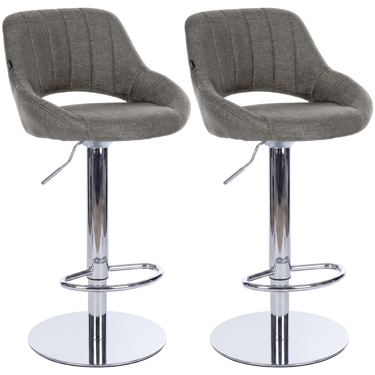 2er Set Barhocker Milet Chrom mit extra schweren Standfüßen