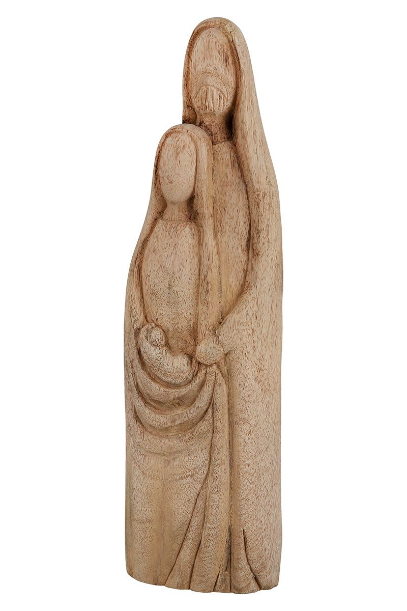 Krippenfiguren 'Holy' Maria und Josef - Handgeschnitzte Meisterwerke aus Mangoholz