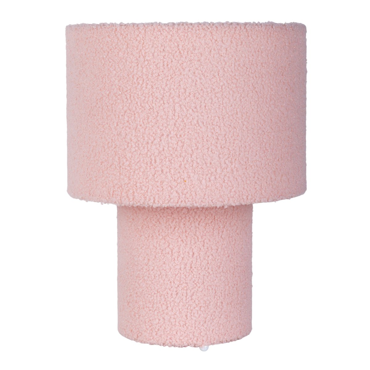 Tischleuchte "FLUFFY" mit Textilschirm und -fuß in Pink, E27, ca. 31 cm hoch