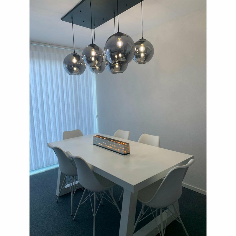 Hanglamp rookglas 6-lichts