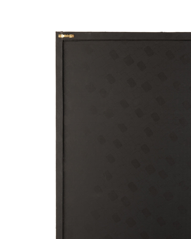 Eindrucksvolles Wandbild "Ovale Formen" aus Leder – Handgefertigte Eleganz in Schwarz und Goldtönen