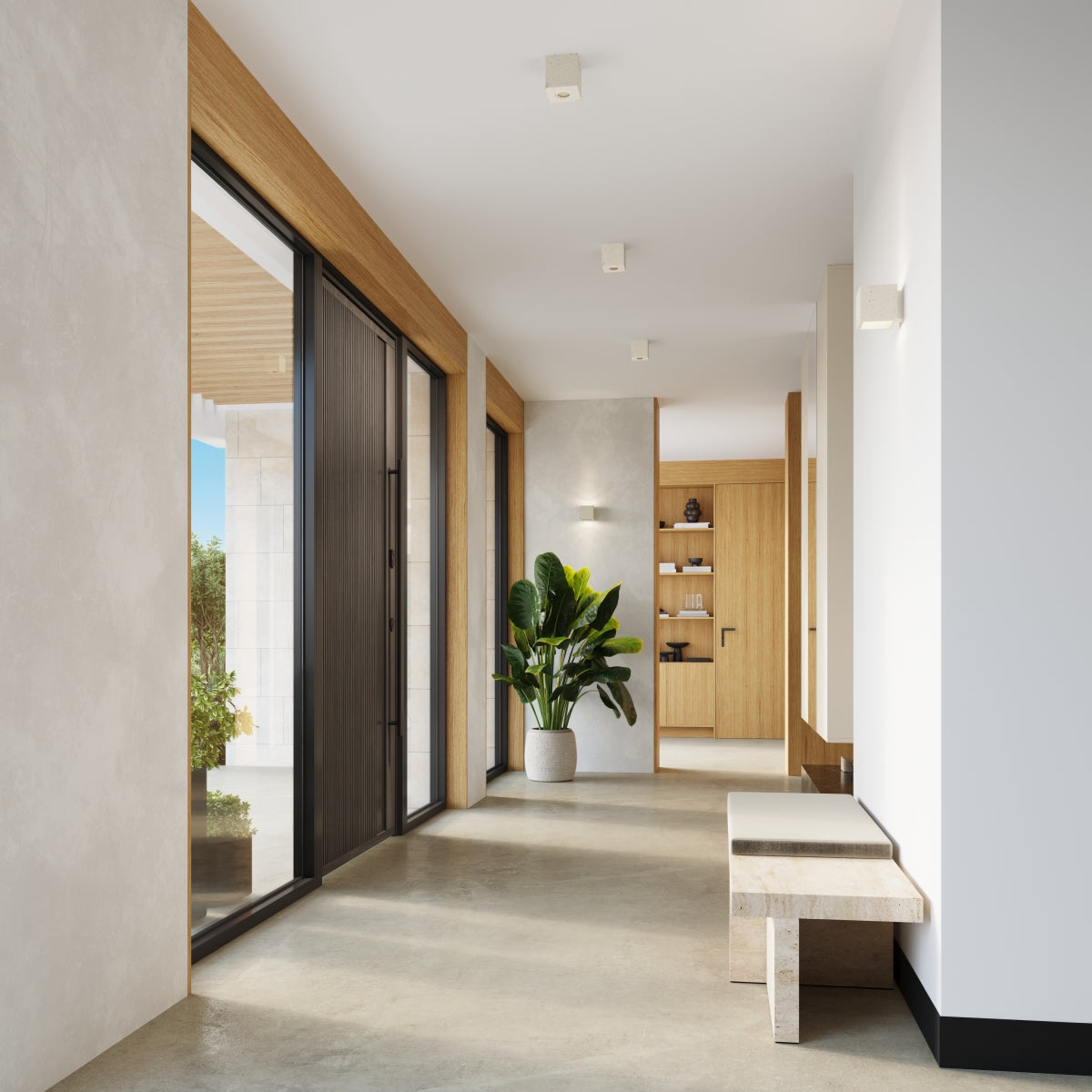 Wandleuchte QUAD beton beige