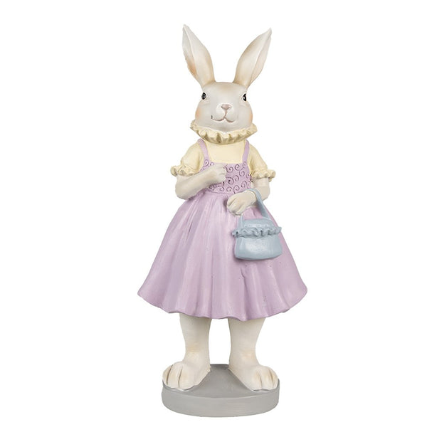 Decoration Rabbit Brown Purple 12x10x27 cm