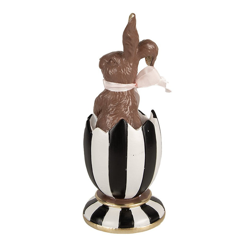 Decorative Rabbit in Egg Brown White 8x19 cm