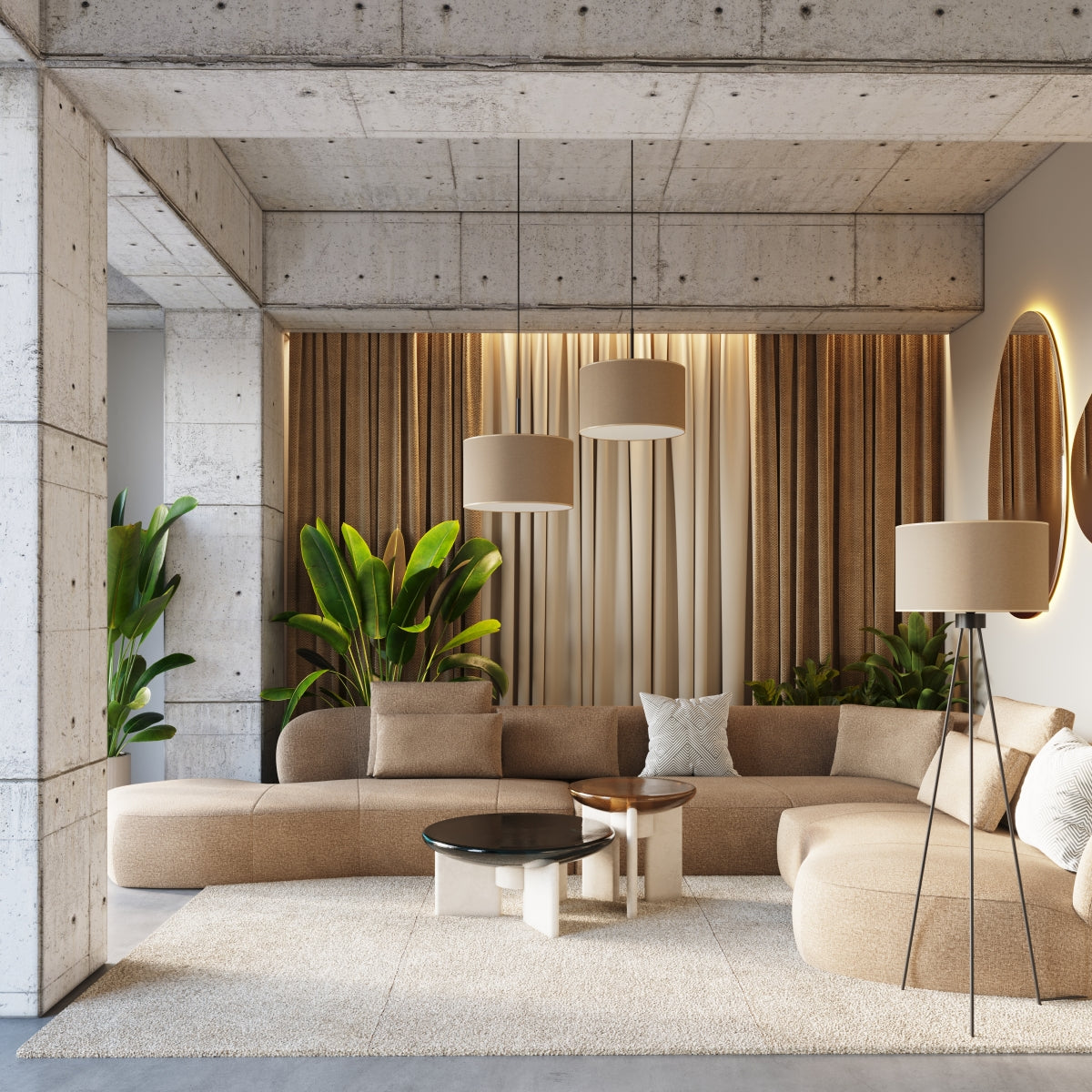 Stehleuchte NEVIA beige