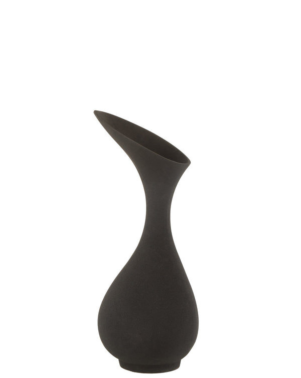 2er Set Vase 'Olivia Elegance' - Raffinierte Schwarze Aluminiumvase für ein Modernes Ambiente Höhe 45cm