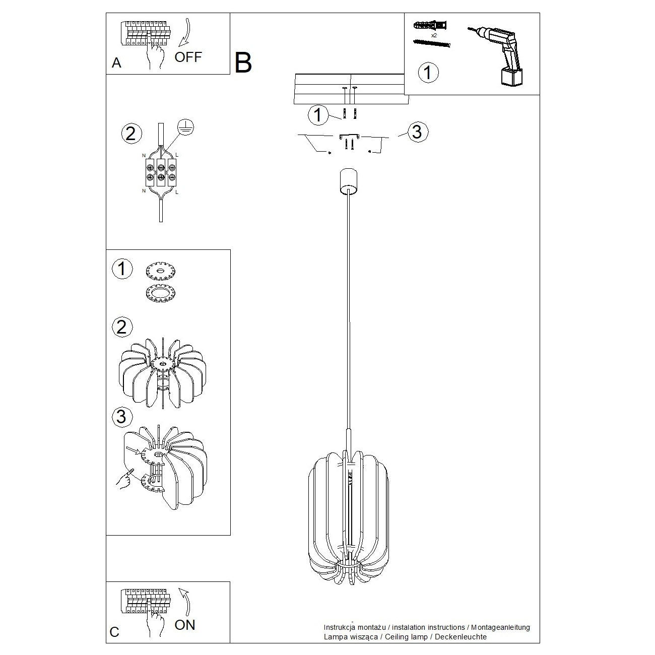 Pendelleuchte MULA 27 marineblau