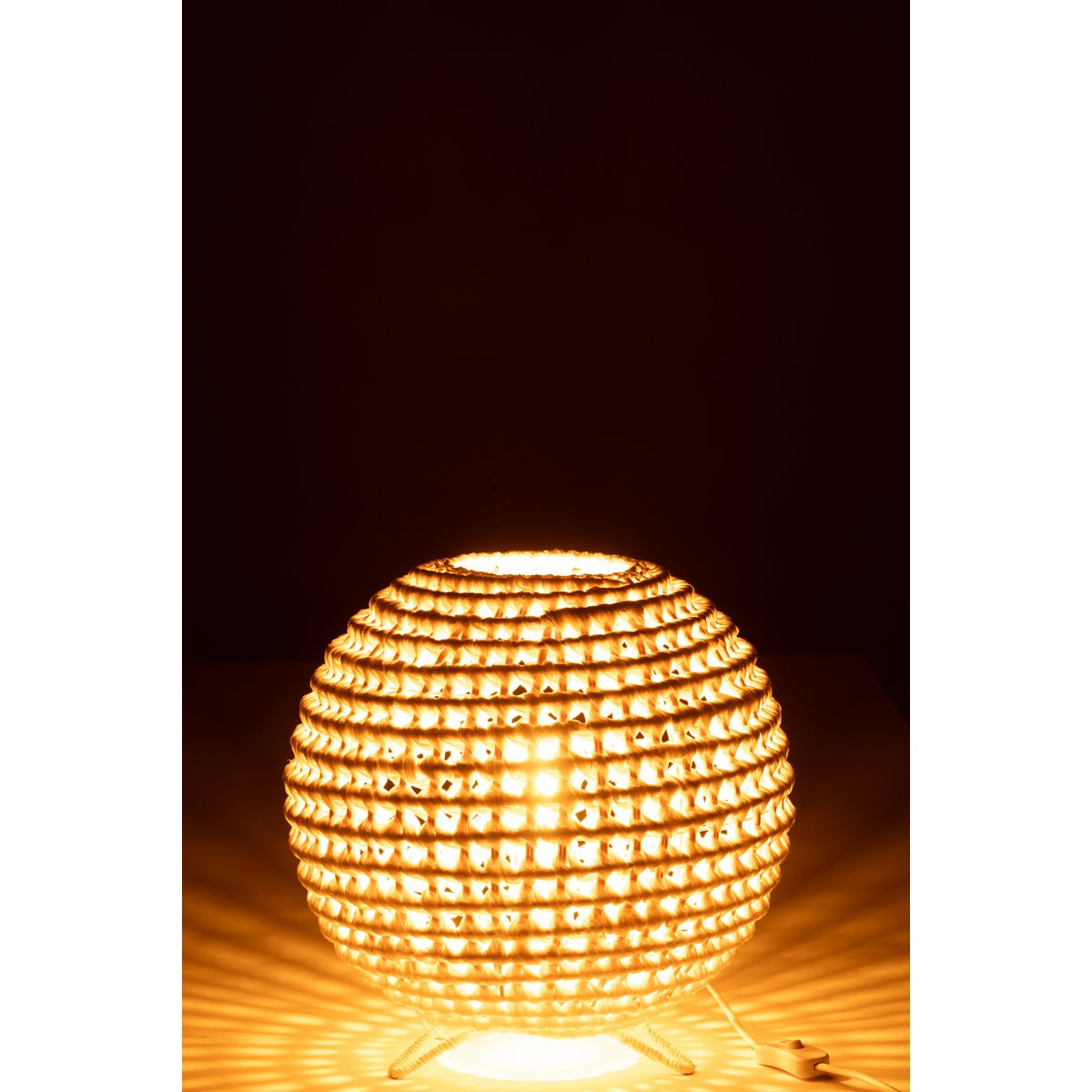 J-Line Lampe Rundes Metall gedreht Weiß