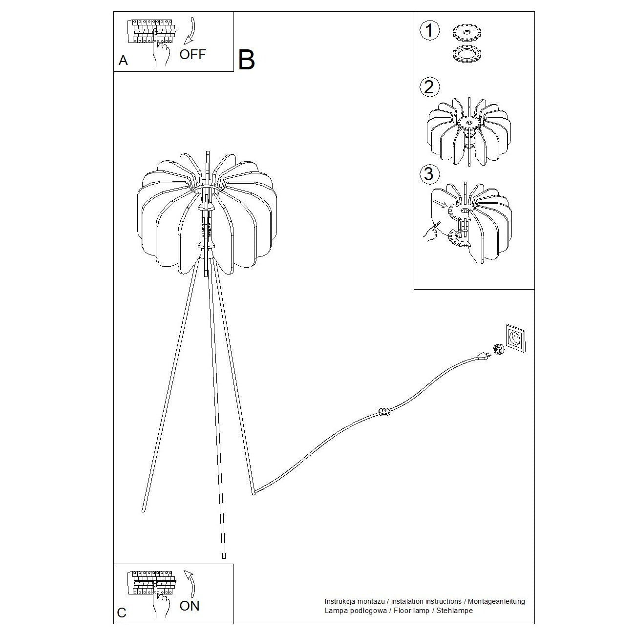 Stehleuchte MULA 45 gelb