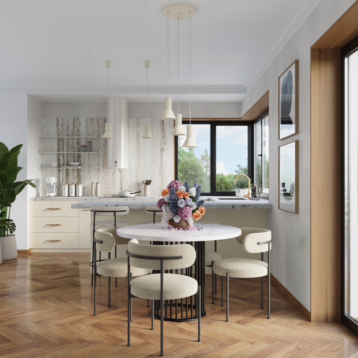 Pendelleuchte ESTRIA 3P beige