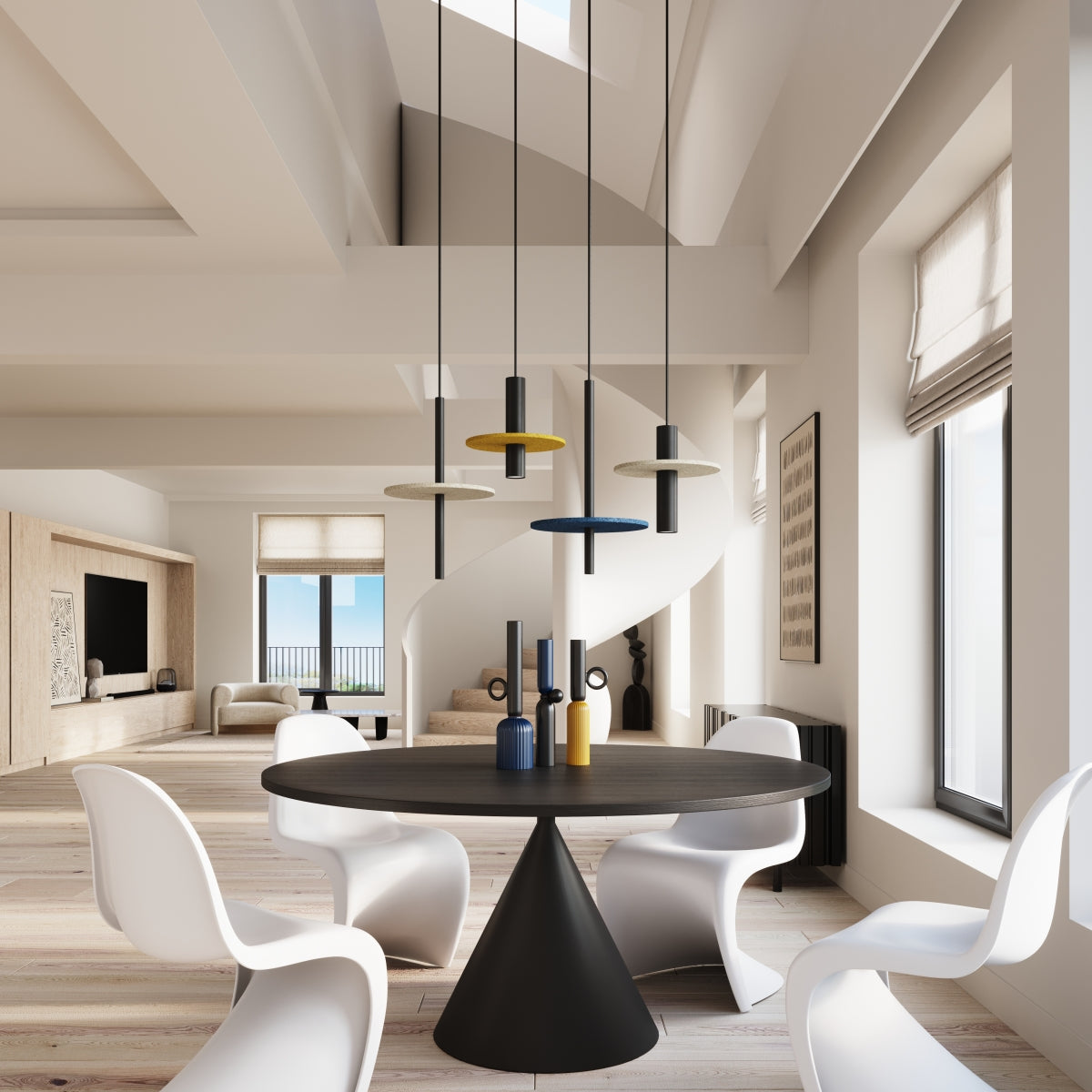 Pendelleuchte PELTA 1 schwarz/gelb