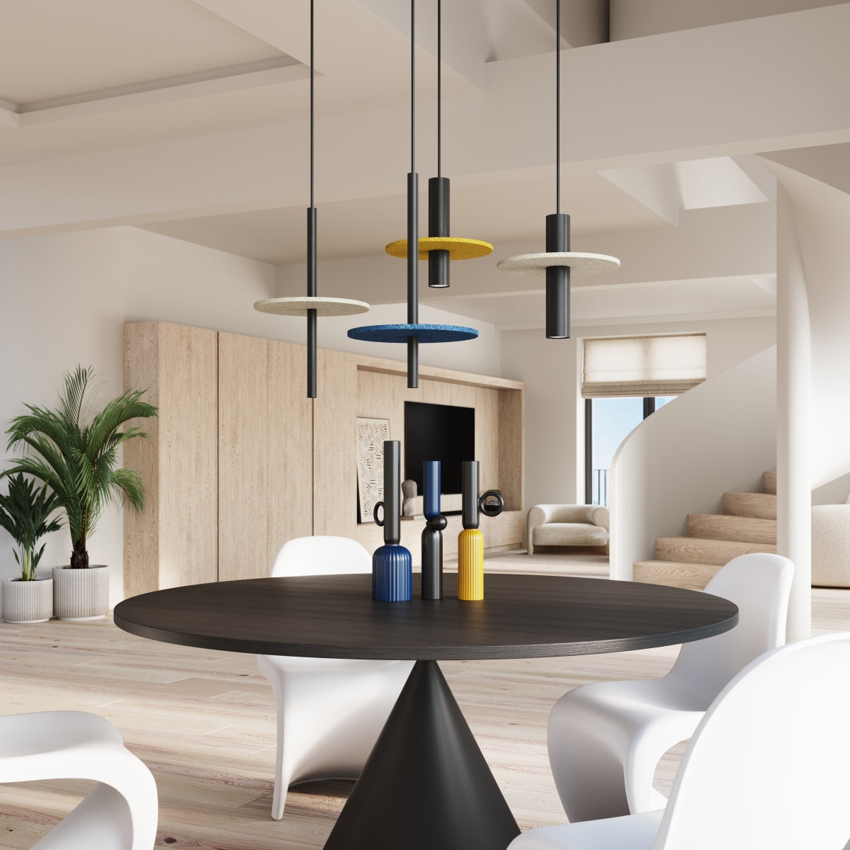 Pendelleuchte PELTA 1 schwarz/marineblau