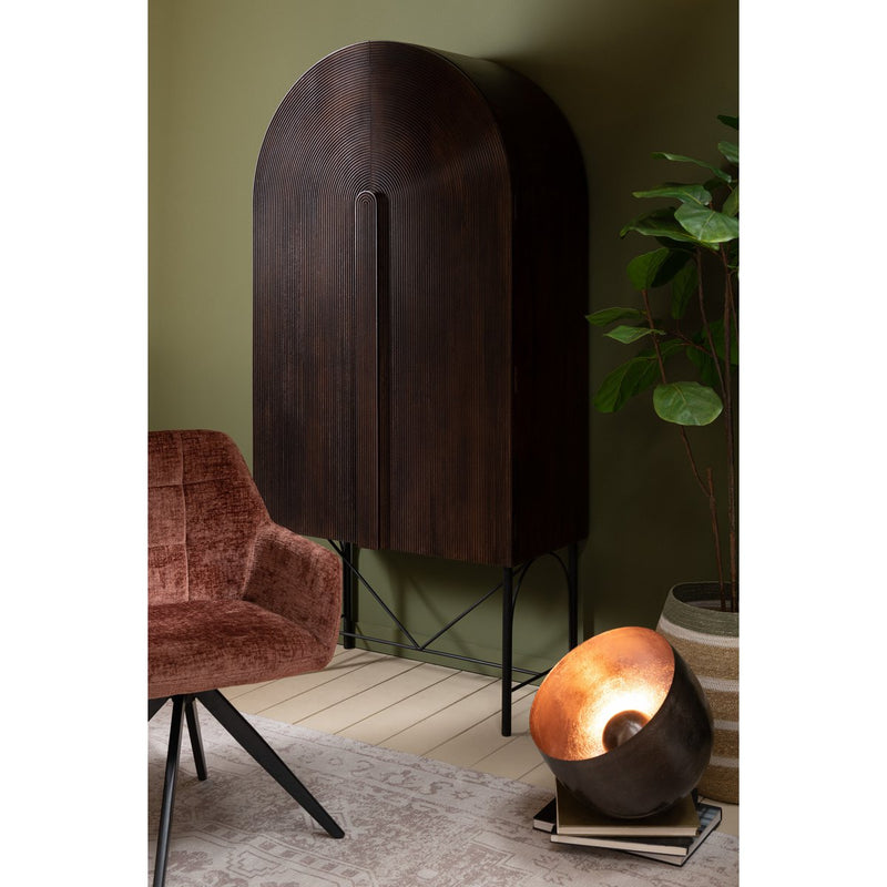 Bruin gestoffeerde stoel Louna met metalen frame, 85 cm
