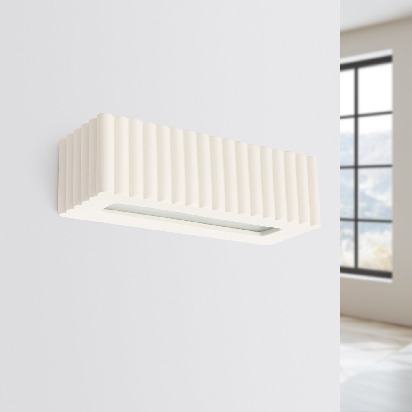 Wandleuchte Keramik RIGATA beige