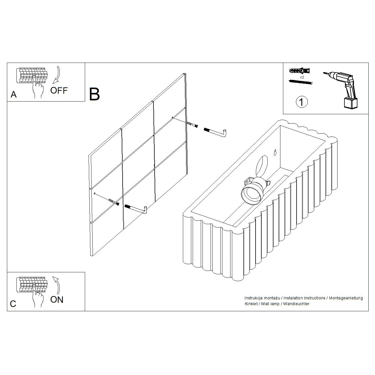 Wandleuchte Keramik RIGATA taupe