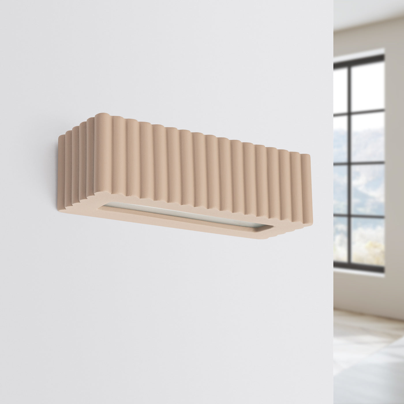 Wandleuchte Keramik RIGATA taupe