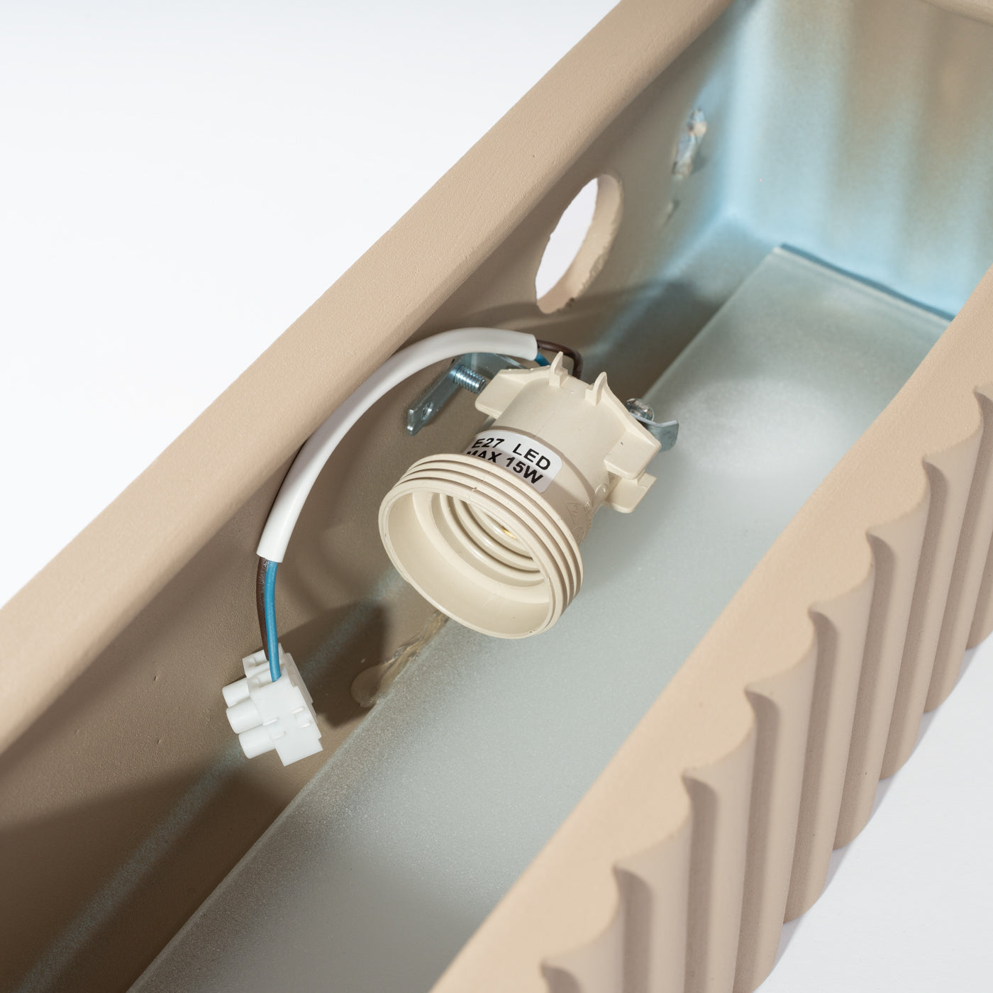 Wandleuchte Keramik RIGATA taupe