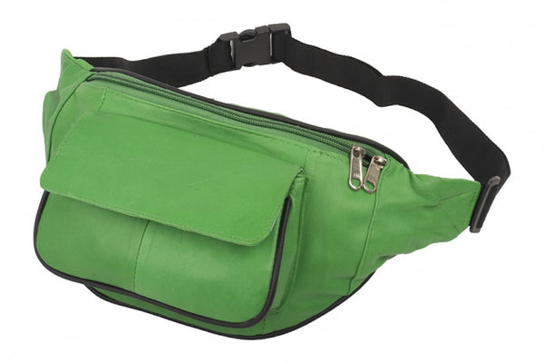 Green Generation bum bag made of nappa leather – green with front pocket