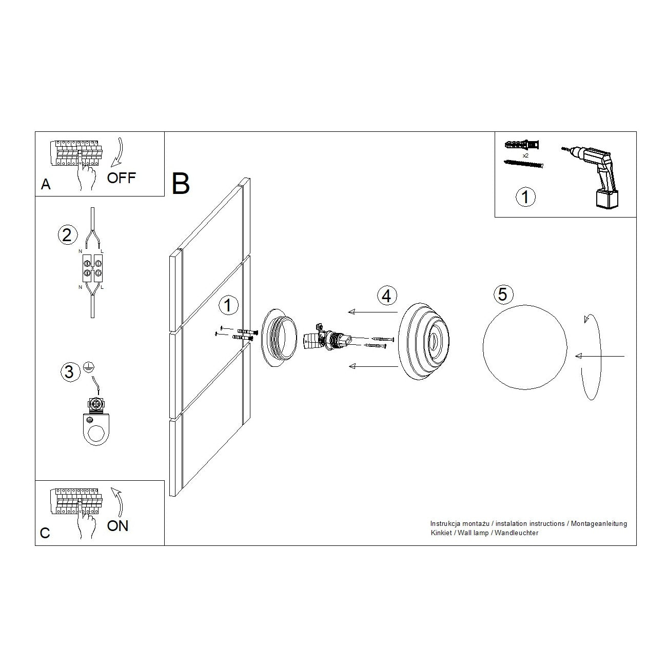 Wandleuchte ZORI gelb IP44