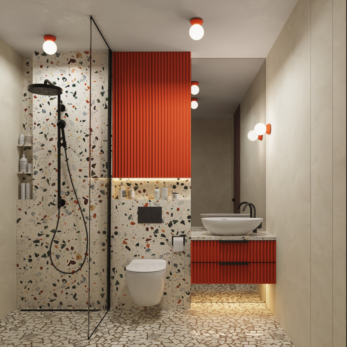 Wandleuchte ZORI apricot IP44