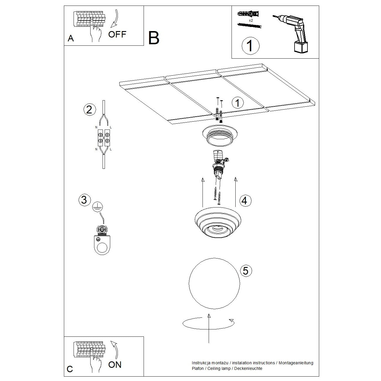 Plafond ZORI grün IP44