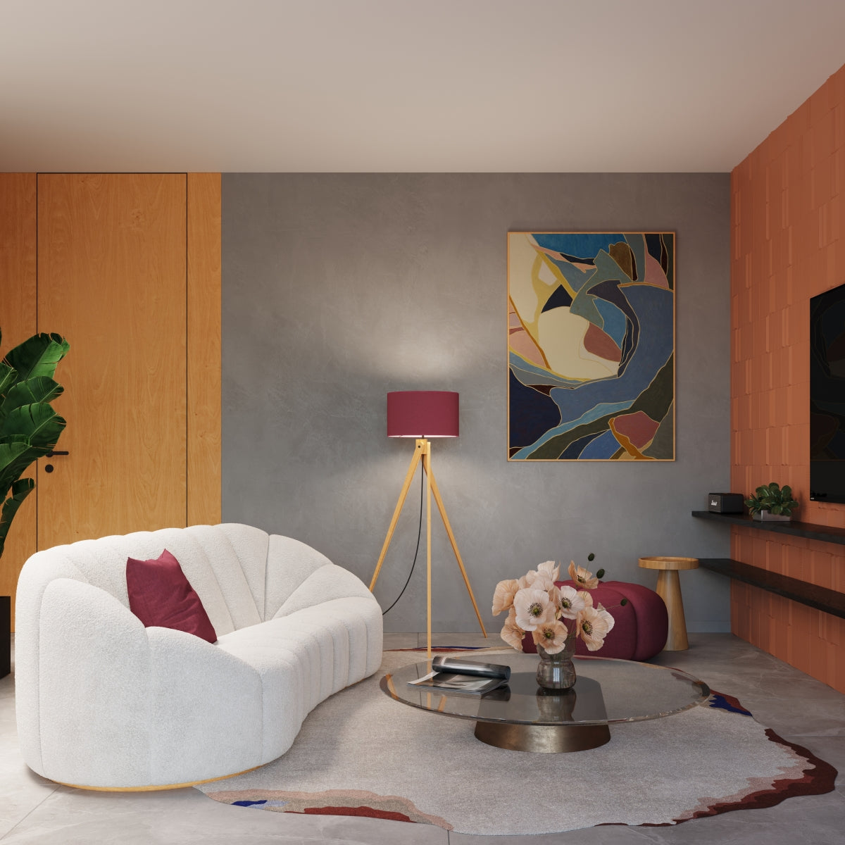 Stehleuchte NATT burgunderrot