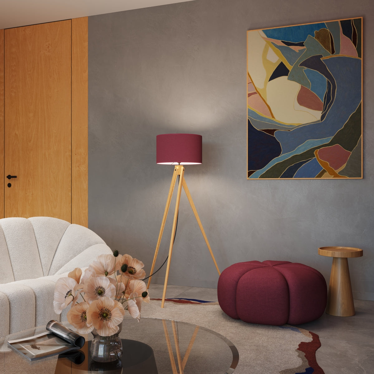 Stehleuchte NATT burgunderrot