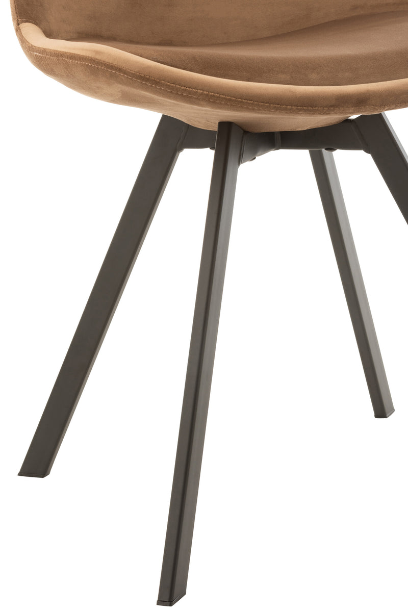 2er Set Stuhl Helene aus Textil mit Metallfüßen in Braun, Dunkelbraun oder Beige