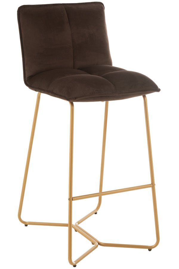 2er Set Barstuhl Pierre - Modernes Design, Metallgestell, Textilsitz in Dunkel Braun