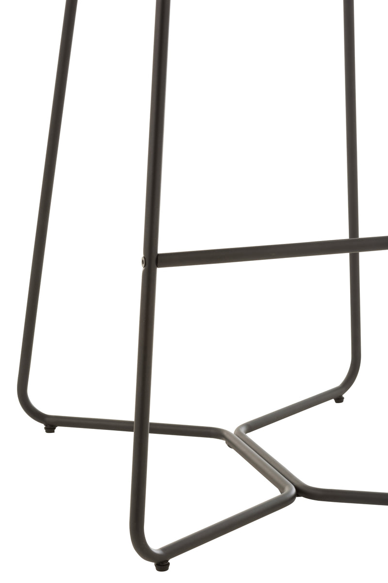 Set of 2 "Laurent" bar stools: Elegant combination of metal and textile in green