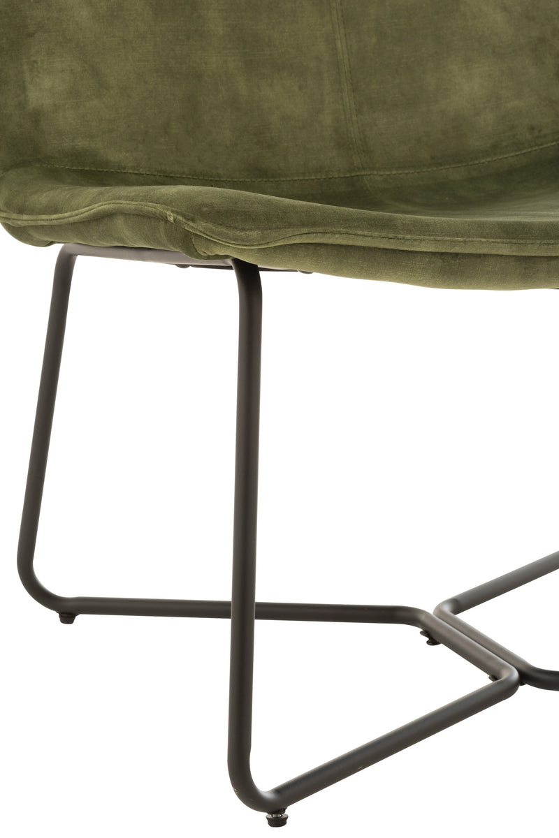 Set van 2 Isabel Exquisite loungestoelen in edelgroen met metalen frame en textielbekleding