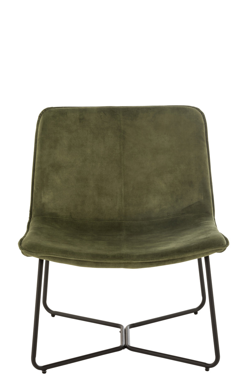 Set van 2 Isabel Exquisite loungestoelen in edelgroen met metalen frame en textielbekleding