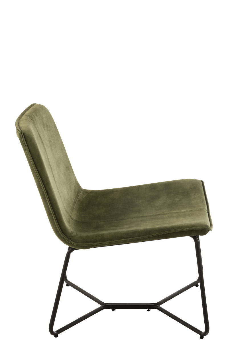Set van 2 Isabel Exquisite loungestoelen in edelgroen met metalen frame en textielbekleding