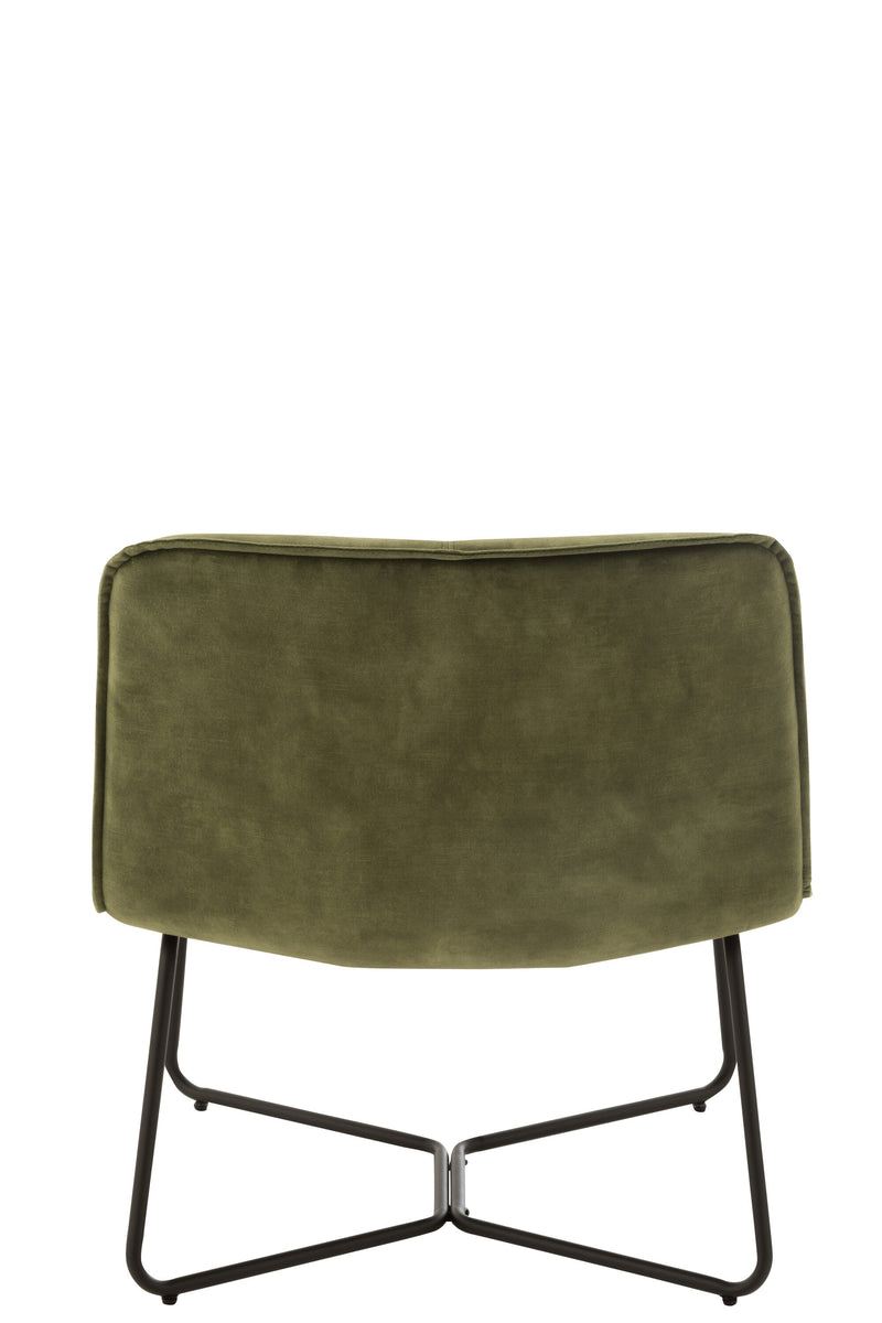 Set van 2 Isabel Exquisite loungestoelen in edelgroen met metalen frame en textielbekleding