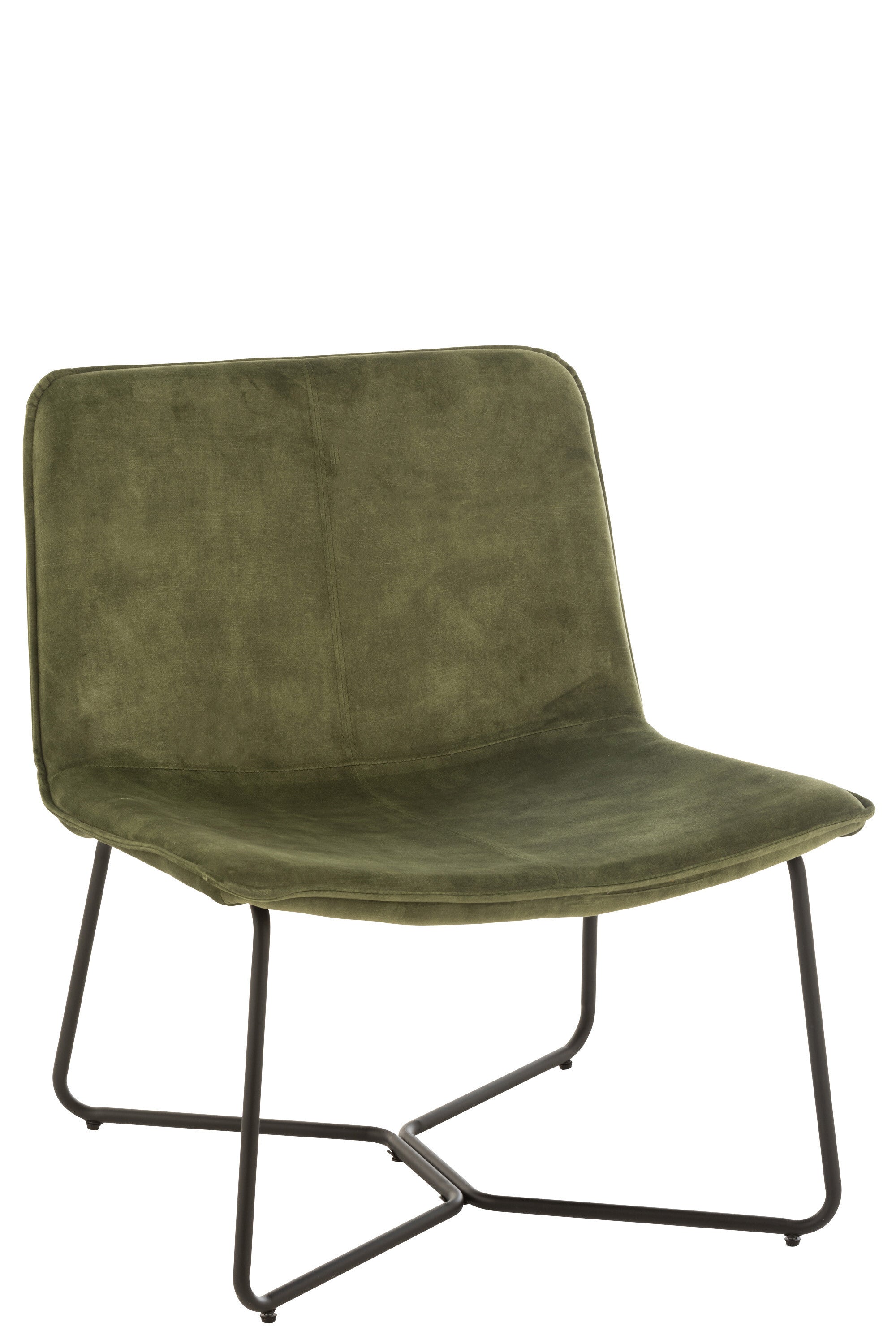 Set of 2 Isabel Exquisite lounge chairs in noble green with metal frame and textile cover