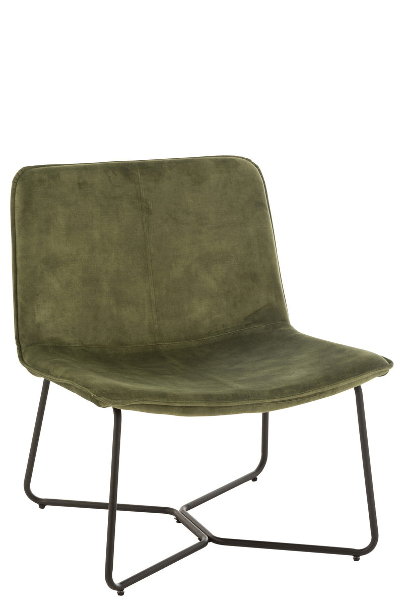 Set van 2 Isabel Exquisite loungestoelen in edelgroen met metalen frame en textielbekleding