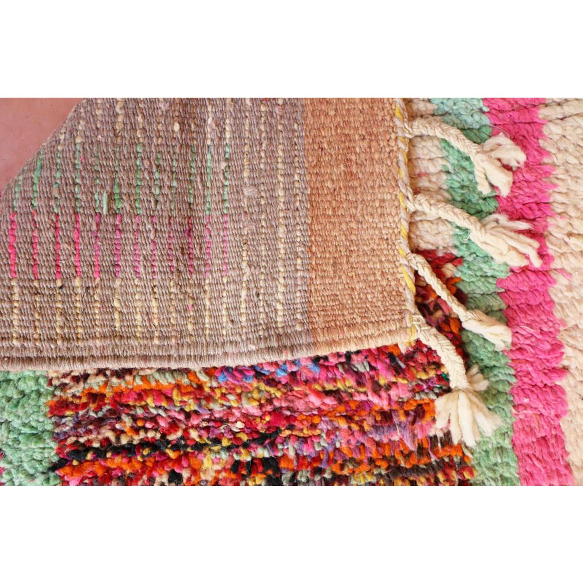 Marokkaans Berber halkleed van zuivere wol 28 "x 14"