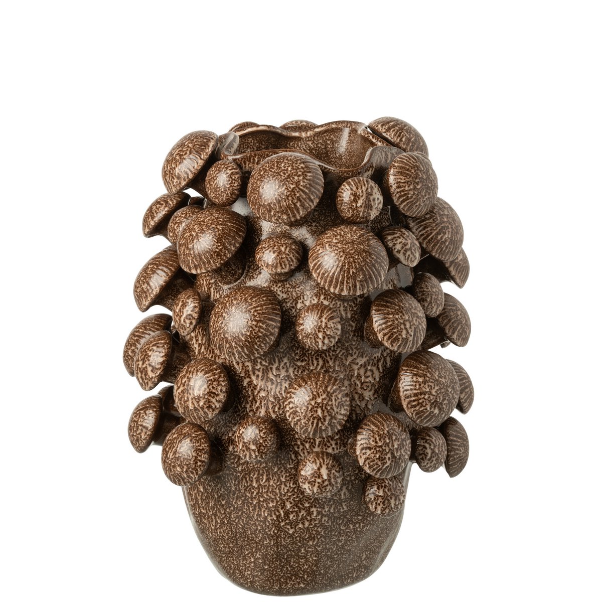 J-Line Vase Pilz Ton braun groß